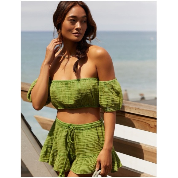 Anthropologie Pants - New by Anthropologie Skort Set Green Summer NWT ANTHRO 2 Piece Set Gauze